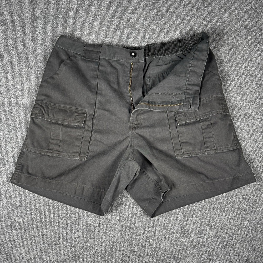 Vintage Weekender Shorts Mens 38 Black Cotton 90s Dad Shorts Cargo Y2K